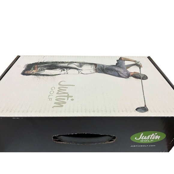NEW $400 Justin Boots Golf Shoes! Black  Handcrafted Leather  Dress Style NARROW